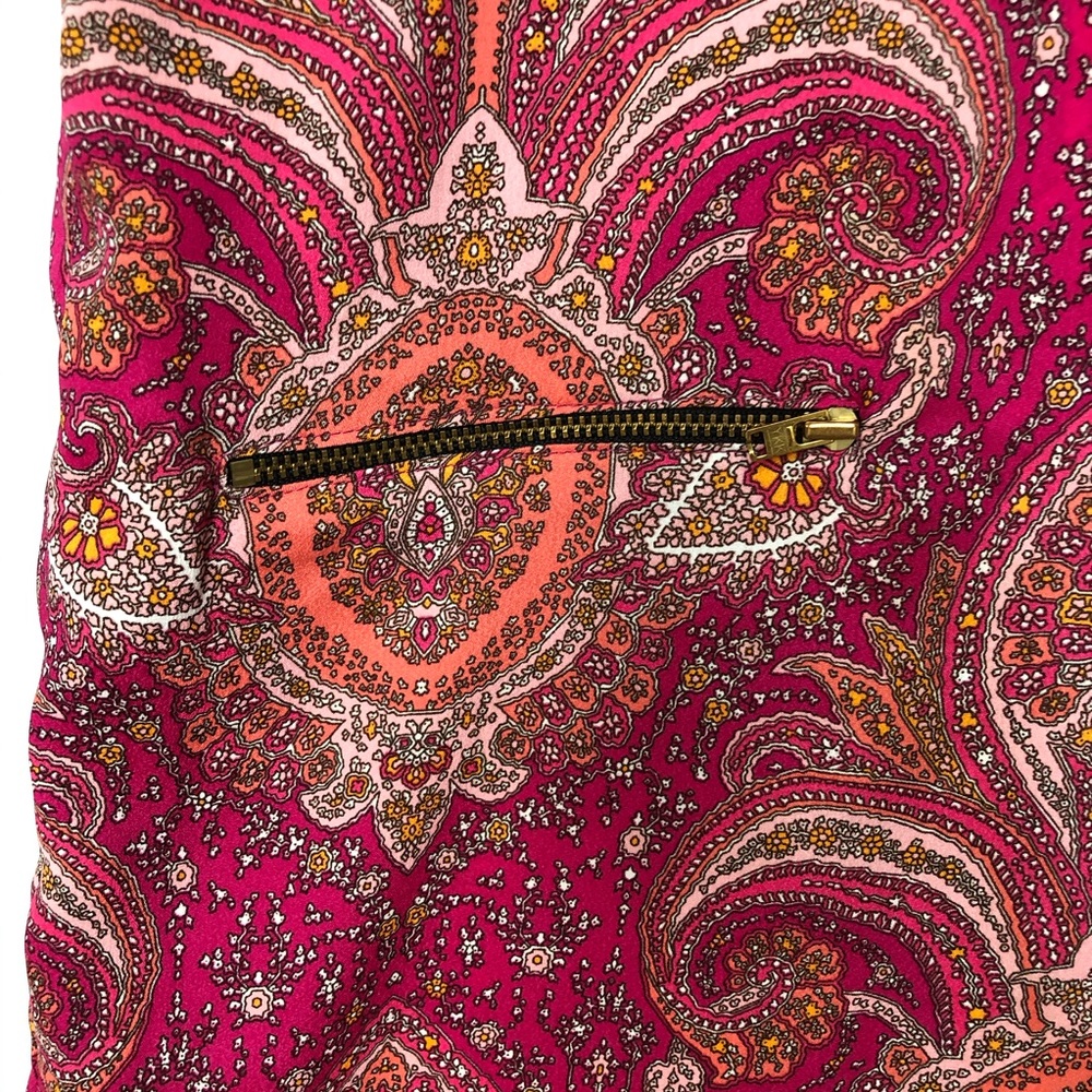 Zara Pink Paisley Pattern Dress Boat neckline - Picture 3 of 7